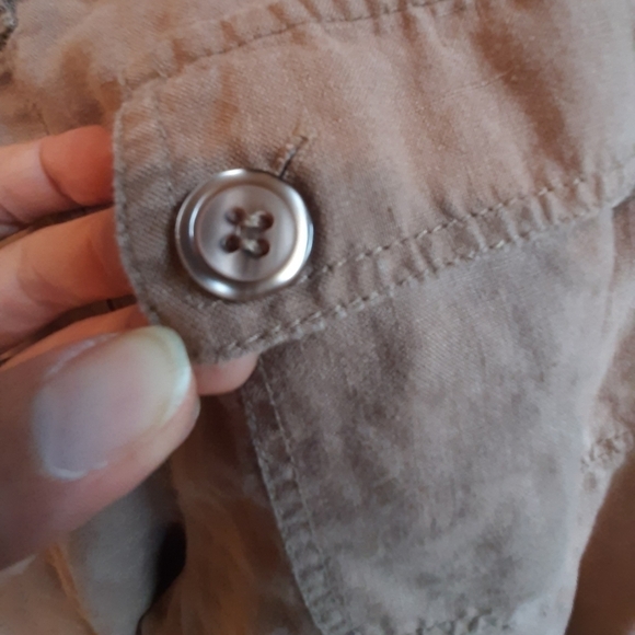 London Jean Chino 100% Linen Cropped Pants Lagenlook Coastal - Picture 5 of 10